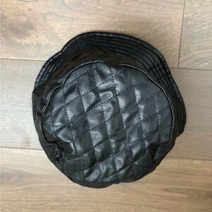 Reversible Quilted Black Bucket Hat